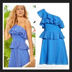 Lilly Pulitzer Josey Eyelet One-Shoulder Dress